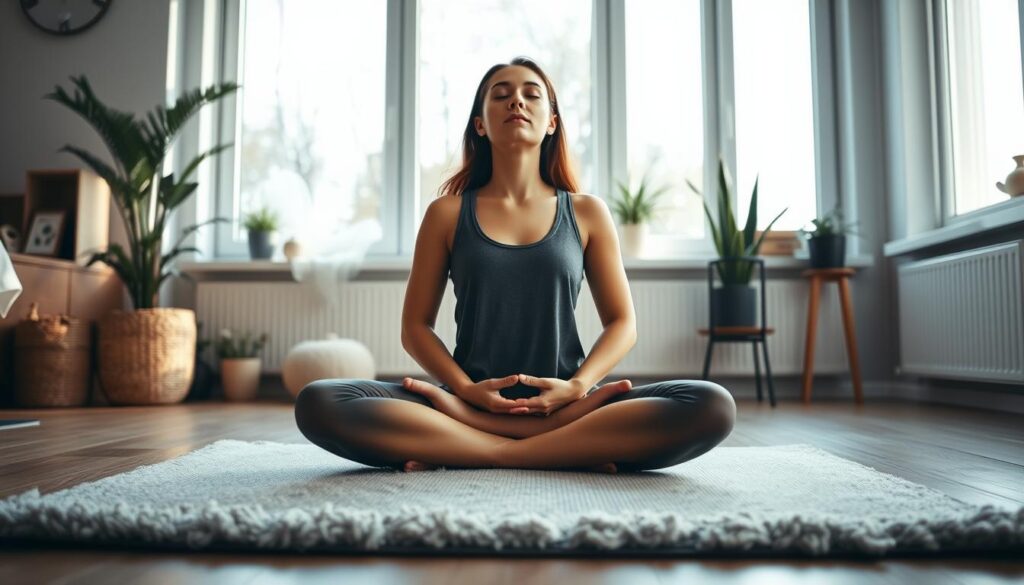 yoga practice at home